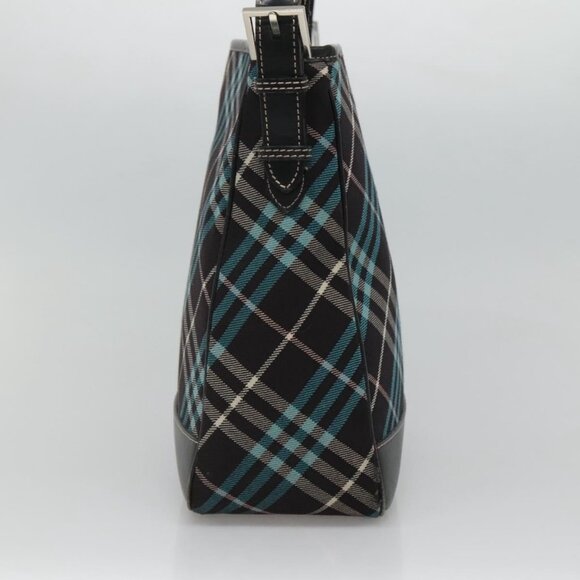BURBERRY Nova Check Blue Label Shoulder Bag Canvas Blue Silver Auth BD488 - Picture 5 of 15